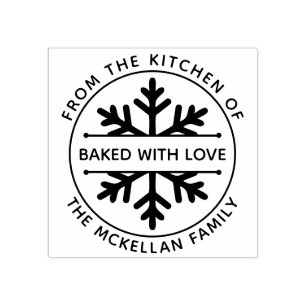 Snowflake Baked With Love Winter Christmas Cookies Rubber Stamp