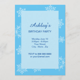Snowflake Birthday Invitation
