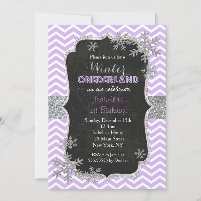 Snowflake Birthday Invitations (Front)