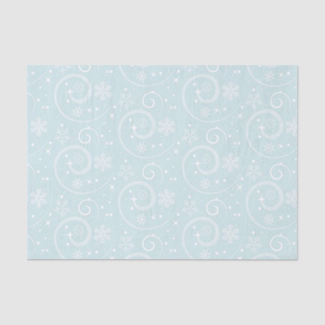 Snowflake Blue background Tissue Paper (Front)