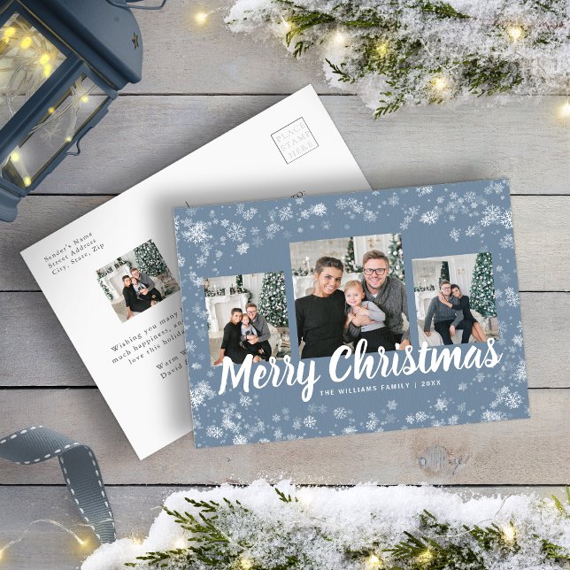 Snowflake Blue Christmas Postcard (Snowflake Blue Christmas Postcard
)