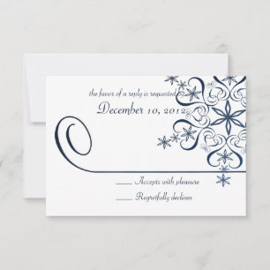 Snowflake Blue Elegance Response Card