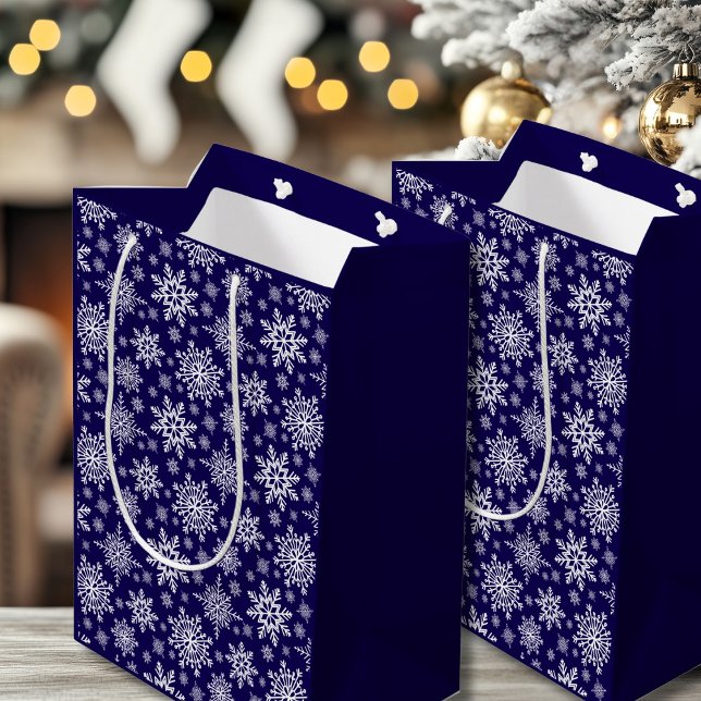 Snowflake Blue Gift Bag (Snowflake Blue Gift Bag.
Versatile blue and white winter pattern.)
