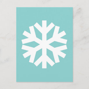 Snowflake blue holiday postcard