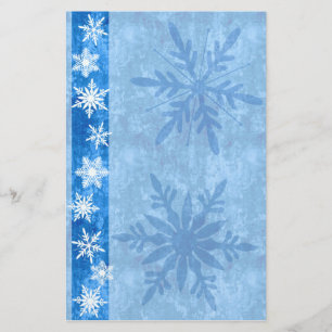 Snowflake Blue Holiday Stationary Stationery