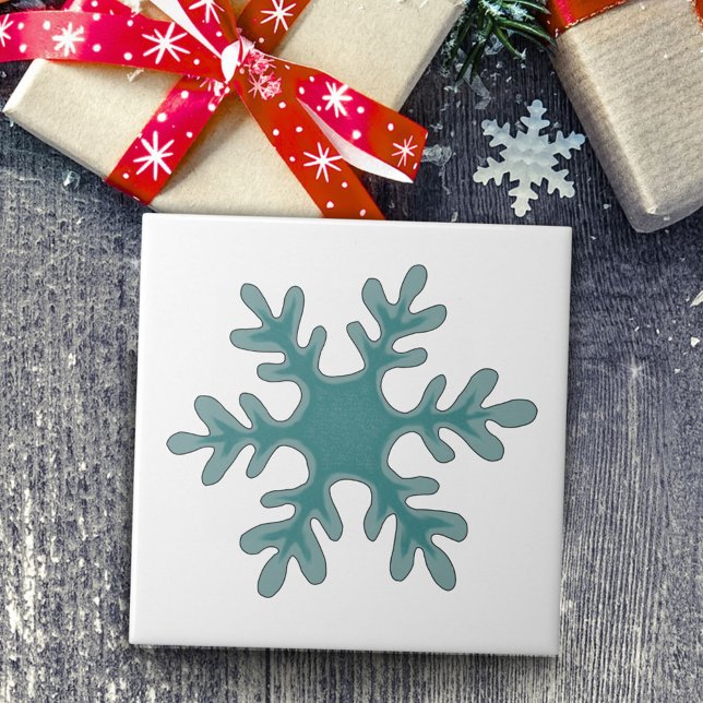 Snowflake Blue on White Tile (Creator Uploaded)