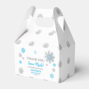 Snowflake Blue & Silver Baby Shower Thank You  Favour Box