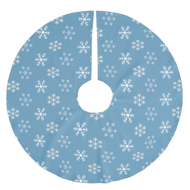 Snowflake Blue Tree Skirt (Front)