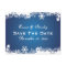 Snowflake blue white winter wedding Save the Date