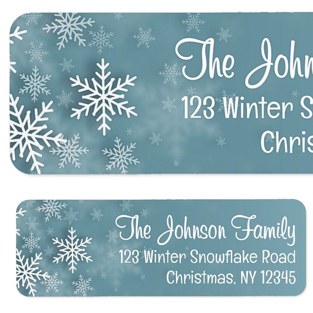 Snowflake Blue Winter Christmas Return Address Label (Creator Uploaded)