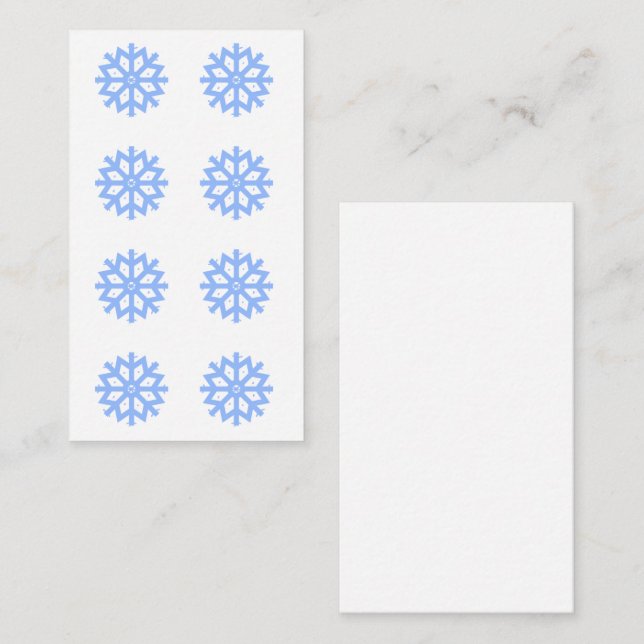  Snowflake Blue Winter Magic Pattern   Enclosure Card (Front/Back)