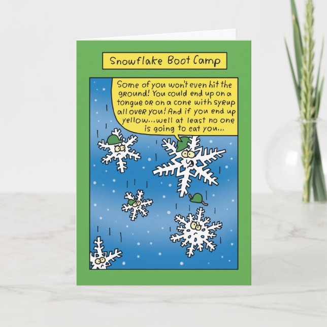 Snowflake Boot Camp Funny Card (Front)
