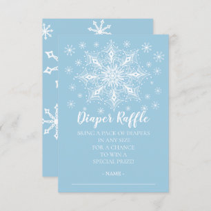 Snowflake Boys Baby Shower Diaper Raffle Ticket Invitation