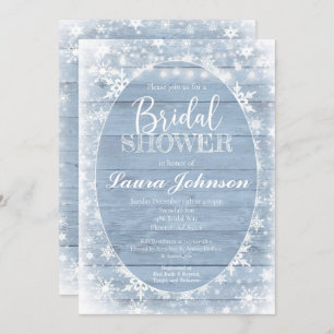 Snowflake Bridal Shower, Rustic Winter Bridal Invitation