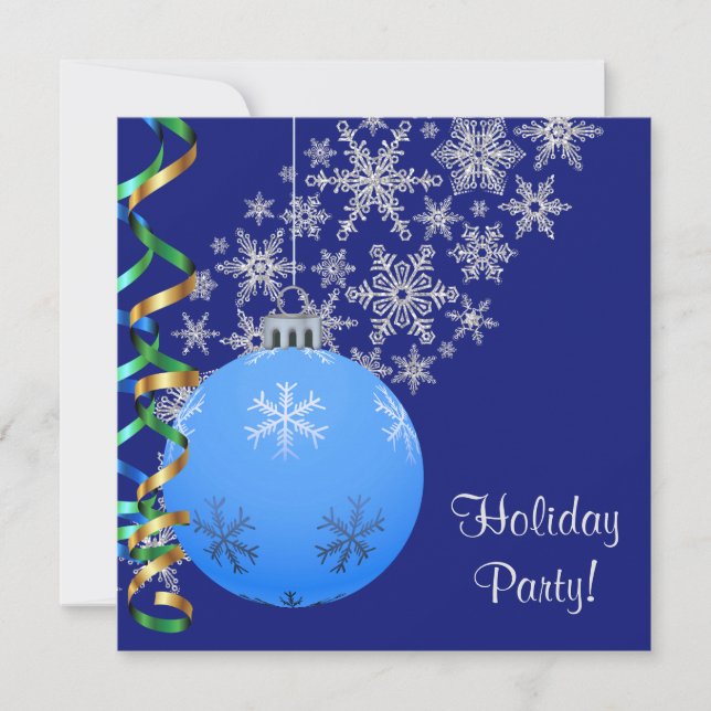 Snowflake Bulb Holiday Party Invitation (Front)