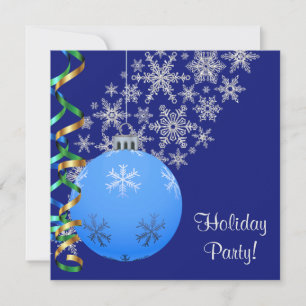Snowflake Bulb Holiday Party Invitation