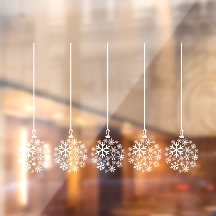 Snowflake bulbs white_ pack of five window cling