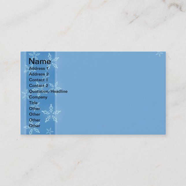 Snowflake Business Card (Front)
