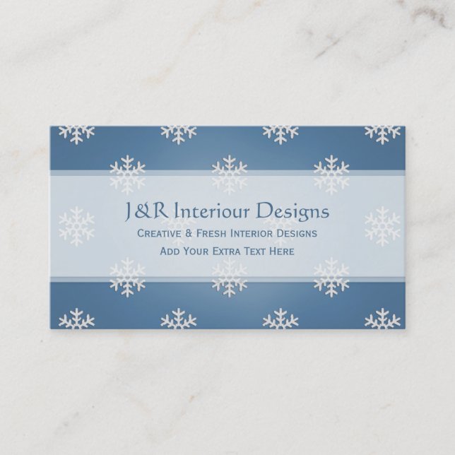 Snowflake Business Cards Blue 2 (Front)