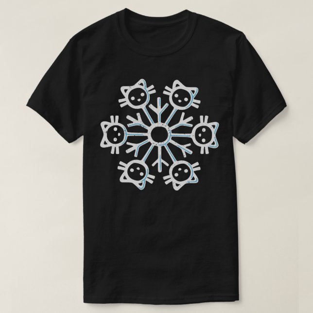 Snowflake Cat Winter by Tobe Fonseca T-Shirt (Design Front)