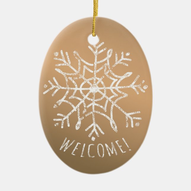 Snowflake Ceramic Ornament (Front)