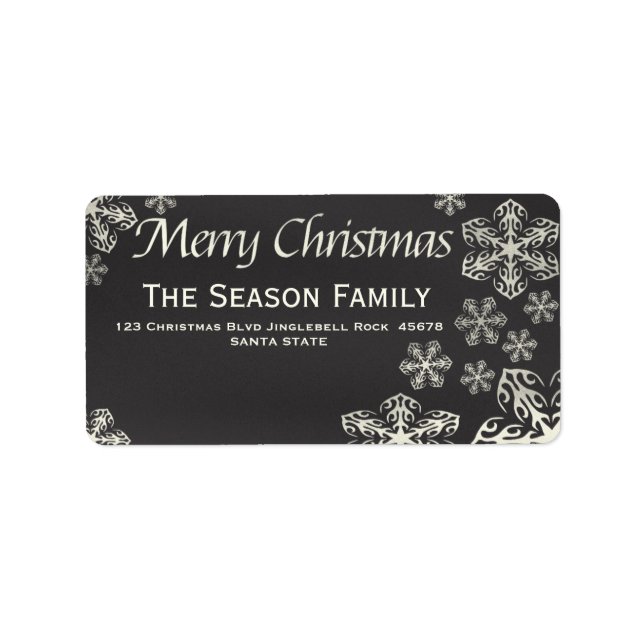 Snowflake chalkboard Christmas  address label (Front)