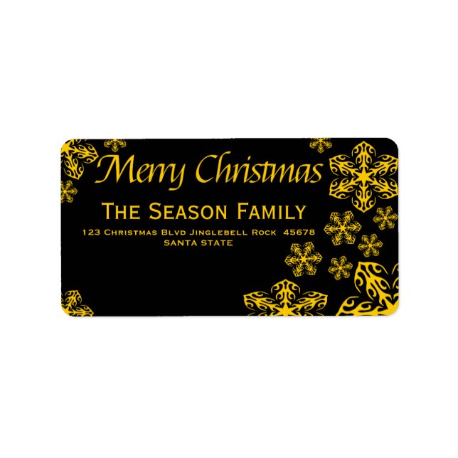 Snowflake chalkboard Christmas  address label (Front)