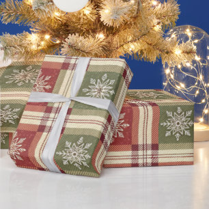Snowflake Check Wrapping Paper