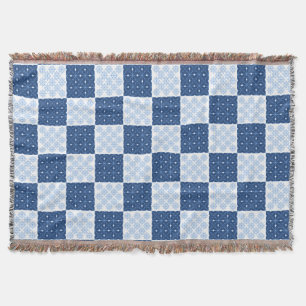 Snowflake Chequerboard Throw Blanket