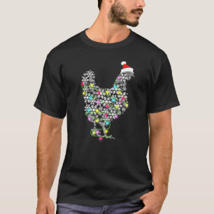 Snowflake Chicken Christmas Santa Hat Chicken Te T-Shirt