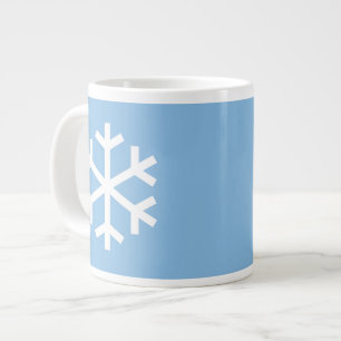 Snowflake Christmas Giant Blue Coffee Mug