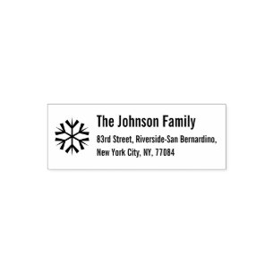 Snowflake Christmas Holiday Custom Return Address Self-inking Stamp