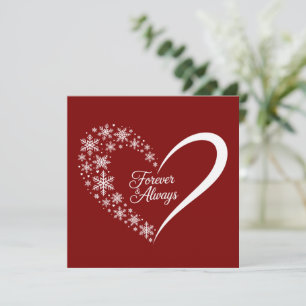 Snowflake Christmas Holiday Snow Flake Heart  Card