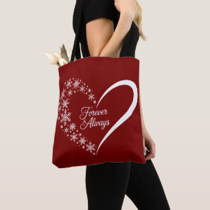 Snowflake Christmas Holiday Snow Flake Heart  Tote Bag