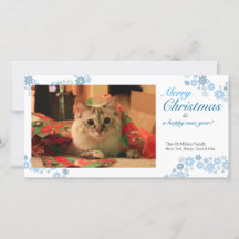 Snowflake Christmas Horizontal Photo Card