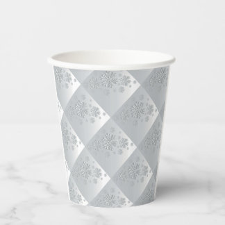 Snowflake Christmas in Grey and White* Paper Cups