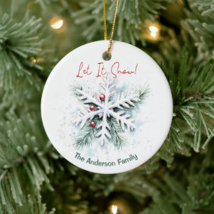 Snowflake Christmas Ornament   Custom Name
