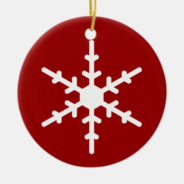 Snowflake Christmas Ornament in Red (Front)