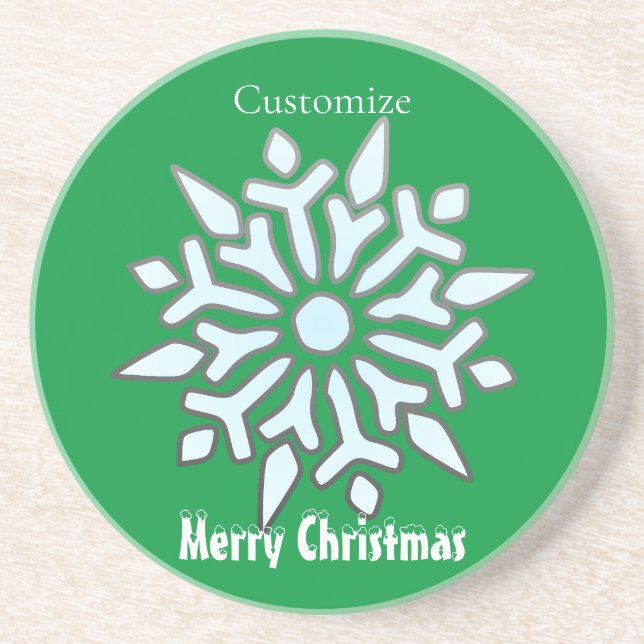 Snowflake Christmas Ornament Thunder_Cove  Coaster (Front)