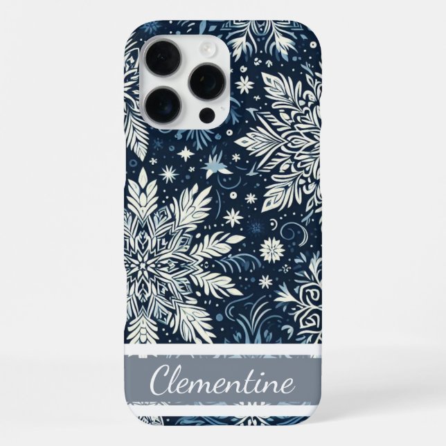 Snowflake Christmas Pattern iPhone Case (Back)