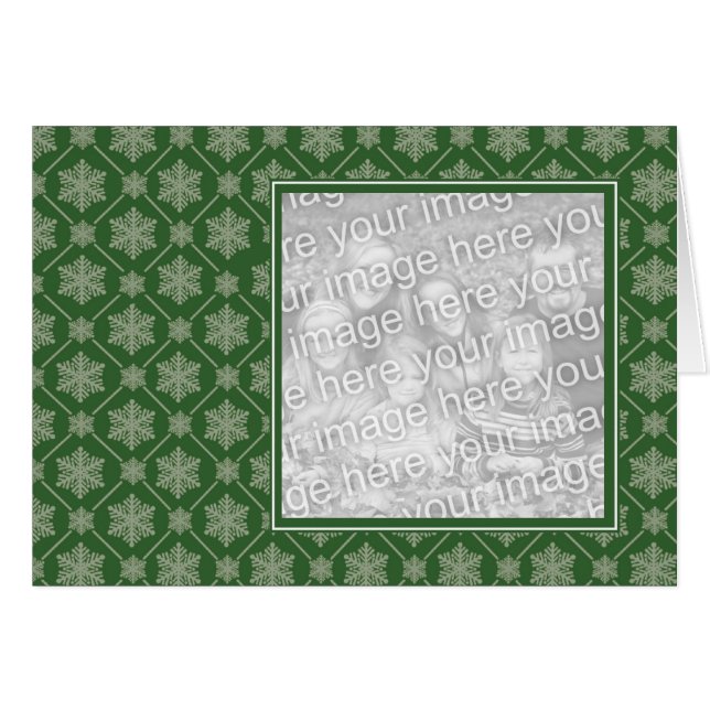 Snowflake Christmas Photo Greeting Cards (Front Horizontal)