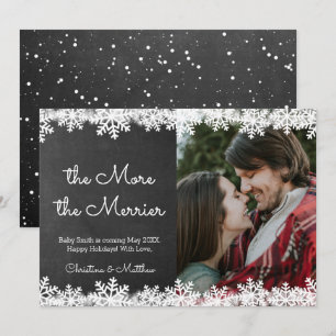 Snowflake Christmas Pregnancy Announcement Cards