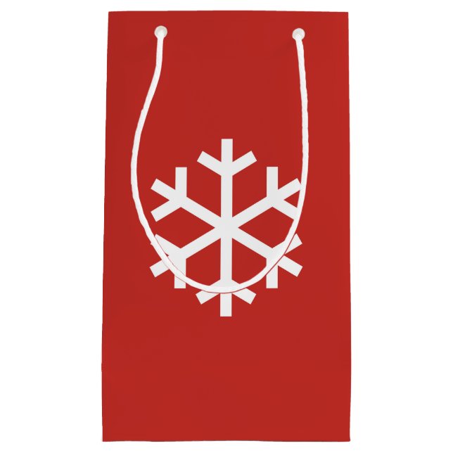 Snowflake Christmas Red Gift Bag (Front)