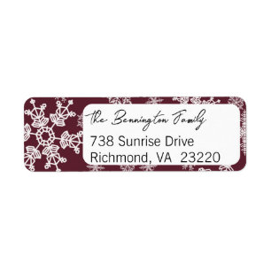 Snowflake Christmas Return Address Label