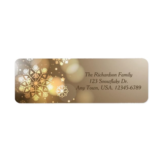 Snowflake Christmas Return Address Label (Front)