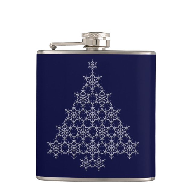 Snowflake Christmas Tree Flask (Front)