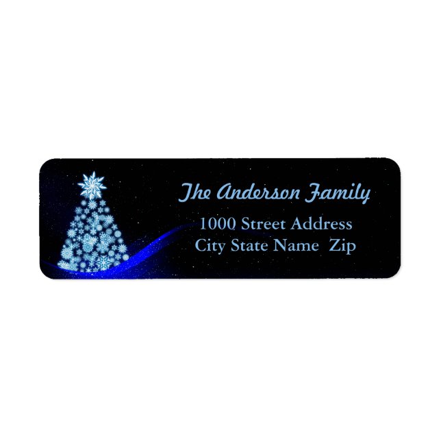 Snowflake Christmas Tree Return Addres Label Return Address Label (Front)