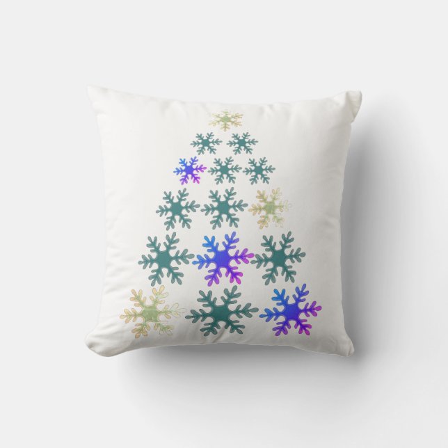 Snowflake Christmas tree Unique Holiday Cushion (Front)