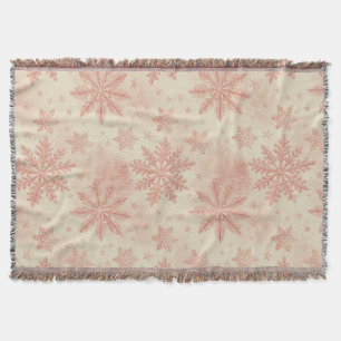 Snowflake Christmas Watercolor Winter Pine Throw Blanket