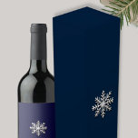 Snowflake Christmas Wine Gift Box<br><div class="desc">Elevate your holiday gift-giving with our Snowflake Christmas Wine Gift Box. The elegant design showcases a sophisticated metallic snowflake centred on a rich navy blue background, capturing the essence of the festive season. Whether you're presenting a fine bottle of wine or spirits, this gift box adds a touch of Christmas...</div>